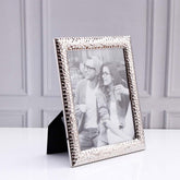Textured Border Silver Plated Photo Frame